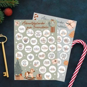 Adventskalender zum Freirubbeln mit Aufgaben