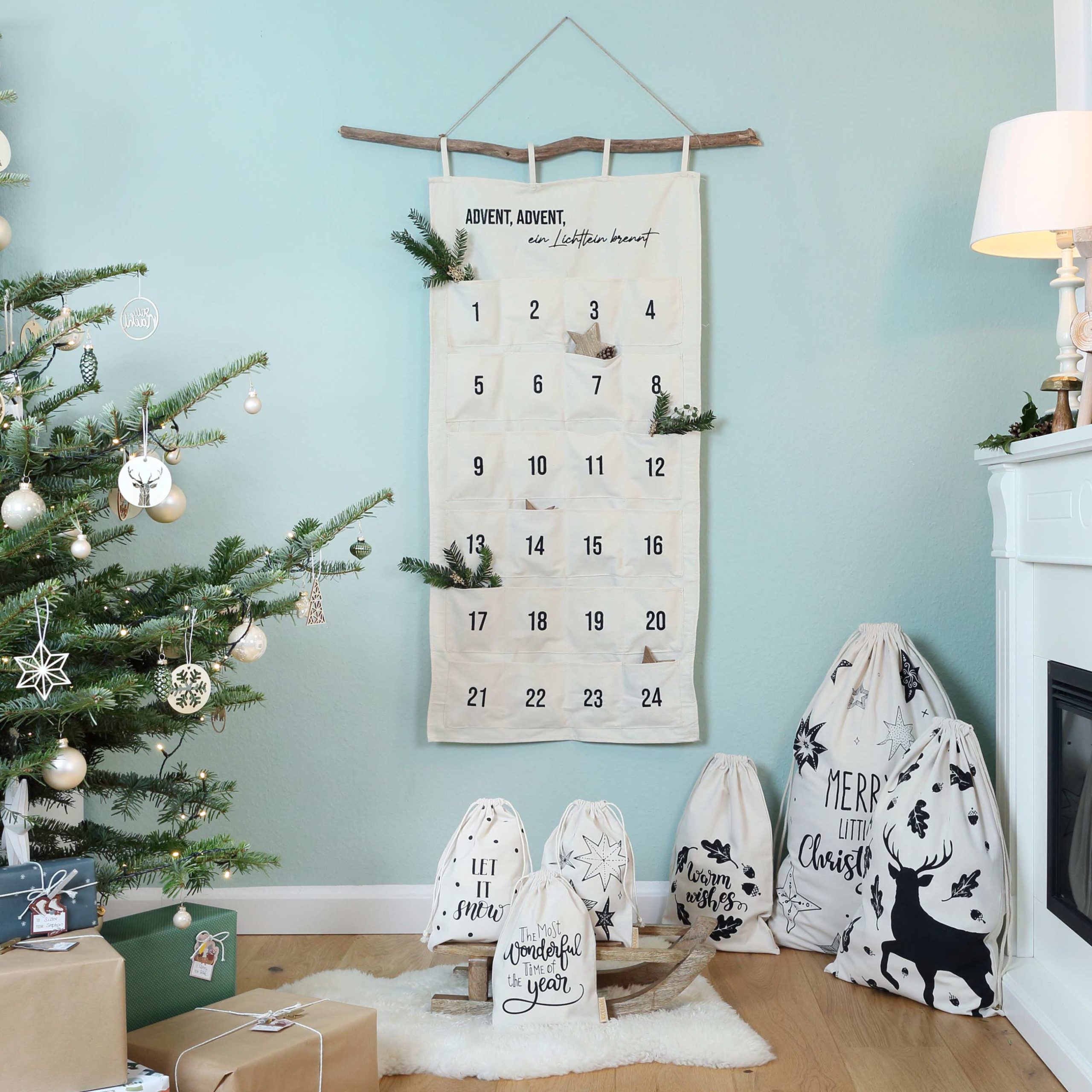 Adventskalender Wandteppich – Ein Lichtlein brennt – Bild 3