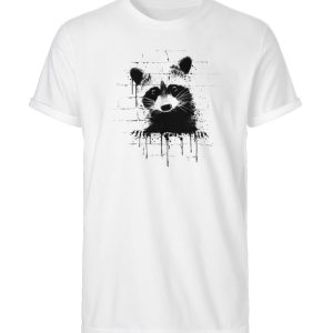 Funky Street Art Waschbär   – Herren RollUp Shirt