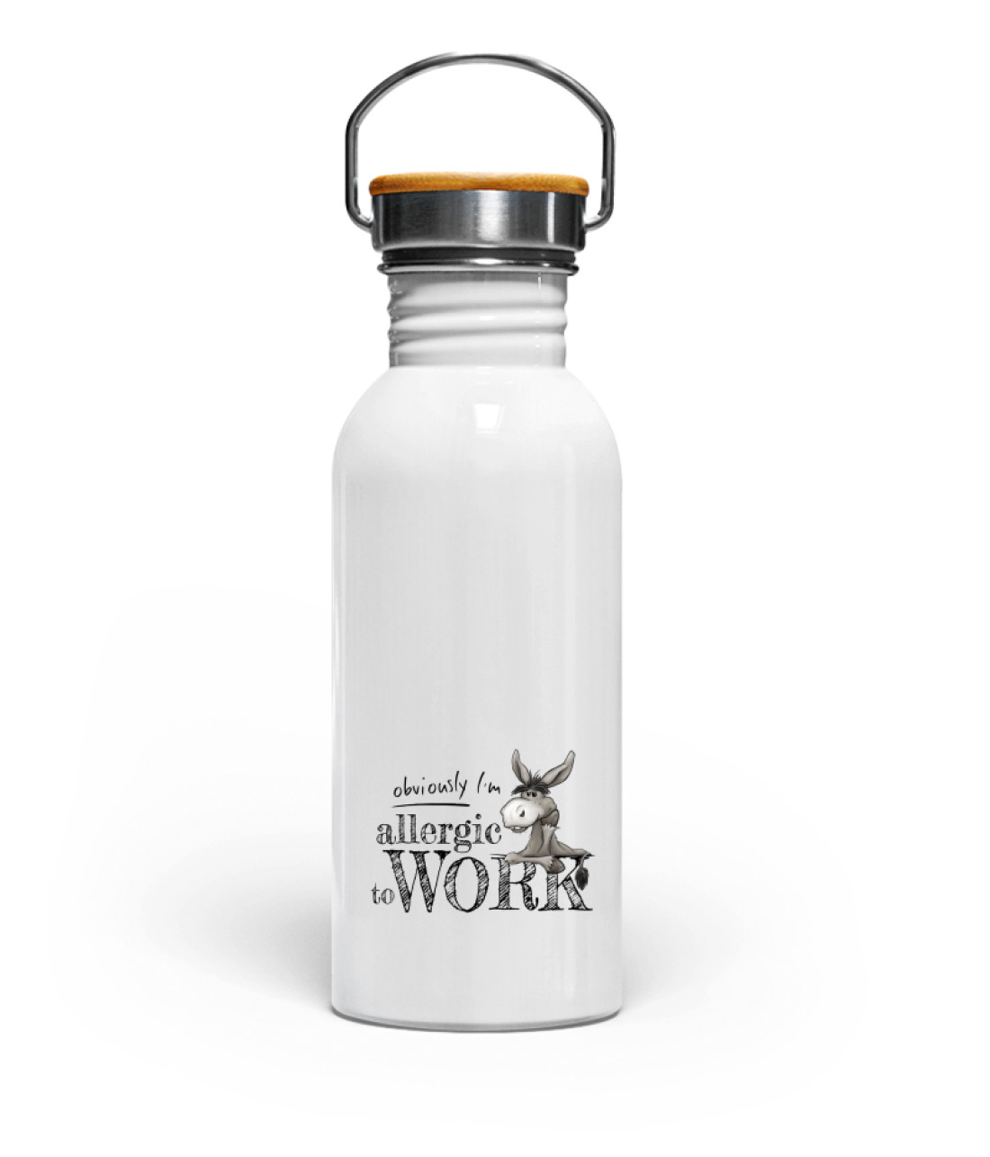Allergisch gegen Arbeit – Esel – Edelstahl Trinkflasche