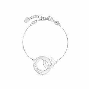 Personalisiertes Armkettchen mit verschlungenen Ringen in 925er Sterlingsilber